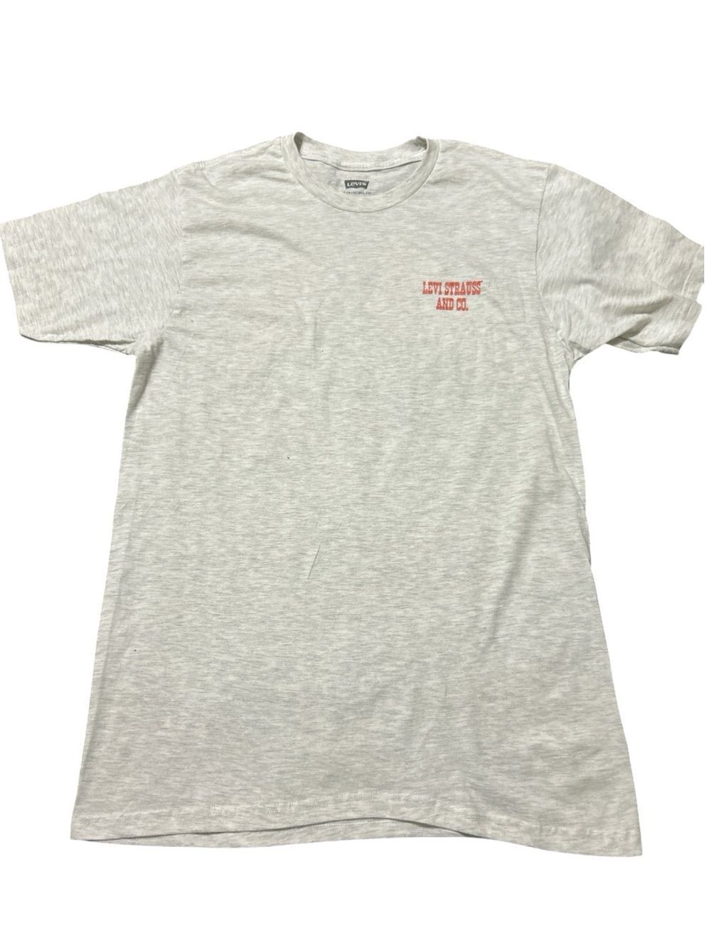 Levi's Heather Gray Crewneck Tee with Red Chest Logo - Men
